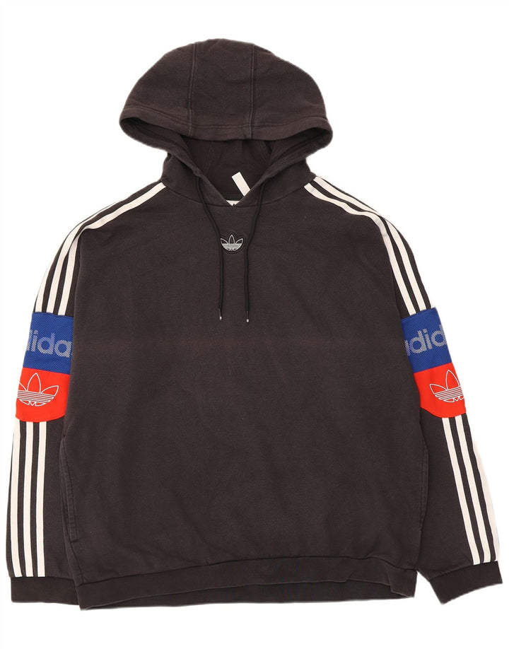 Adidas Pull à capuche graphique pour homme en coton noir moyen