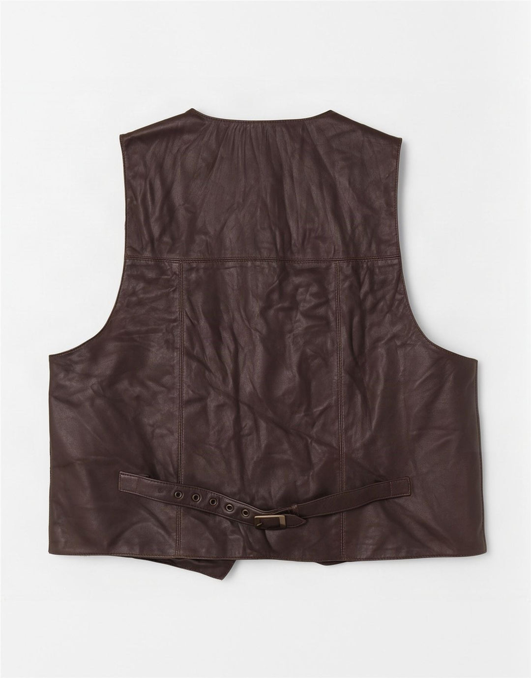 gilet en cuir homme vintage marron moyen