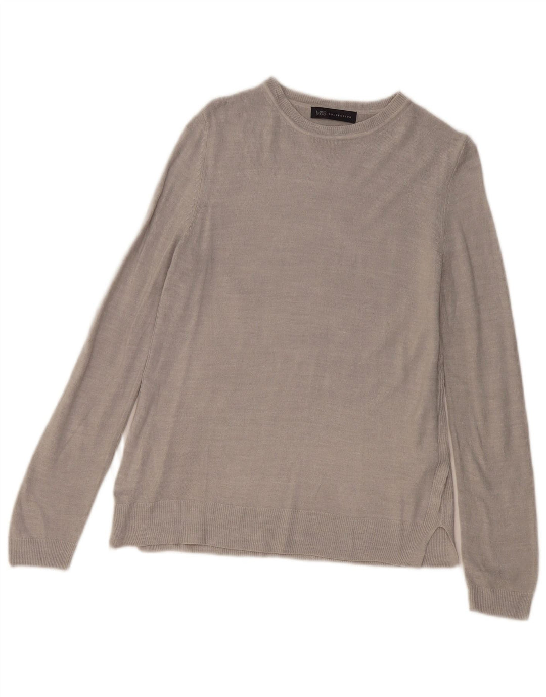 MARKS & SPENCER Pull col bateau pour femme UK 12 Gris moyen Acrylique
