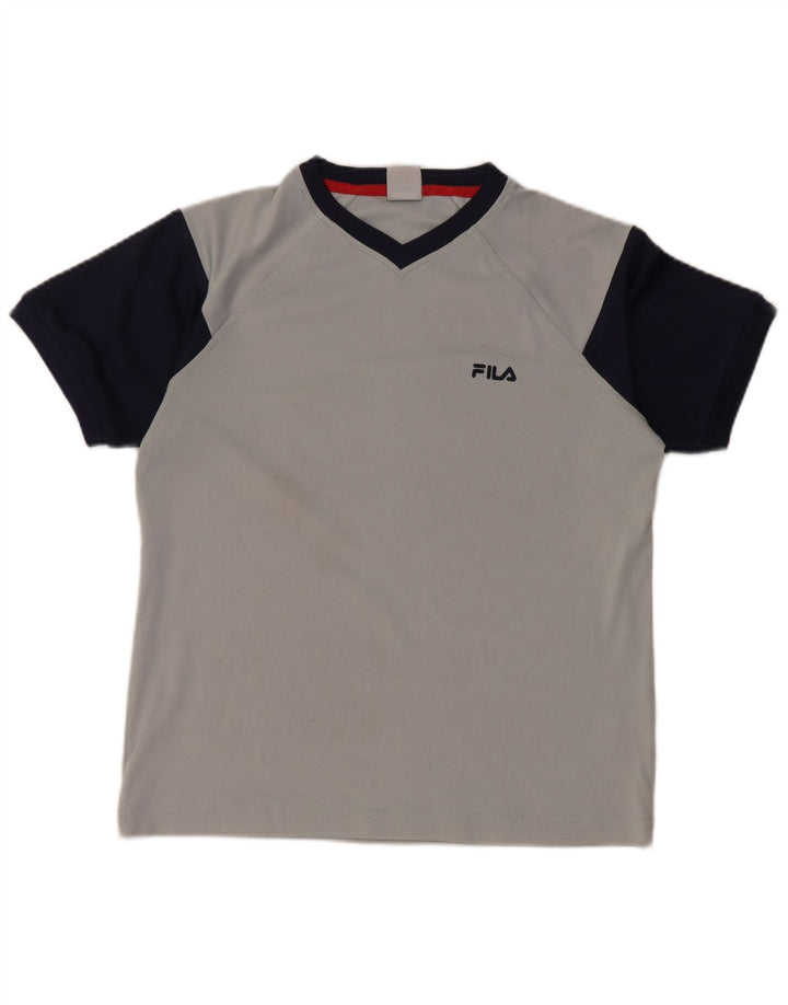 FILA T-shirt graphique pour garçon 11-12 ans Gris moyen Colourblock