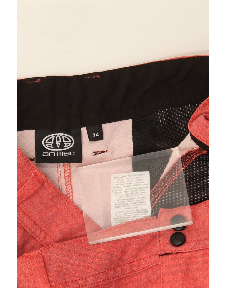 Animal Short Chino Homme W34 Grand Coton à Rayures Orange