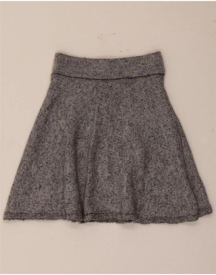Zara Femme Jupe trapèze en tricot Medium W28 Laine mouchetée grise