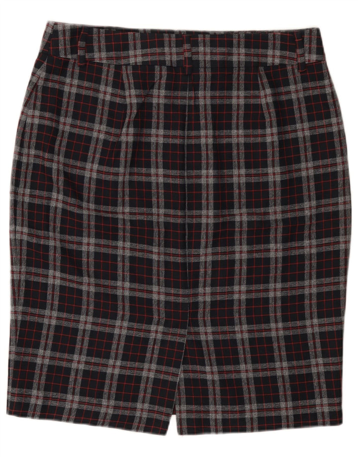 Marks & Spencer Jupe crayon pour femme UK 14 Large W32 Noir à carreaux Polyester