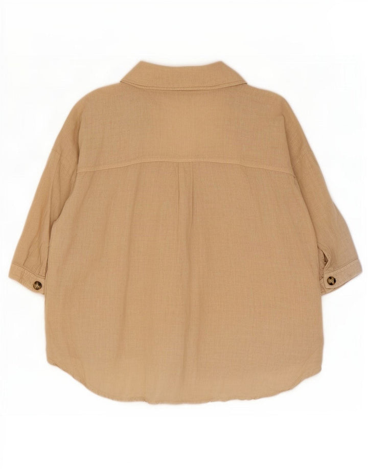Zara Chemise à manches 3/4 pour femme UK 14 Beige moyen
