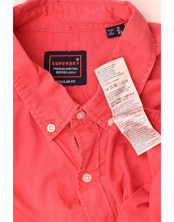 Superdry Chemise Regular Fit 2XL Homme Rouge Coton