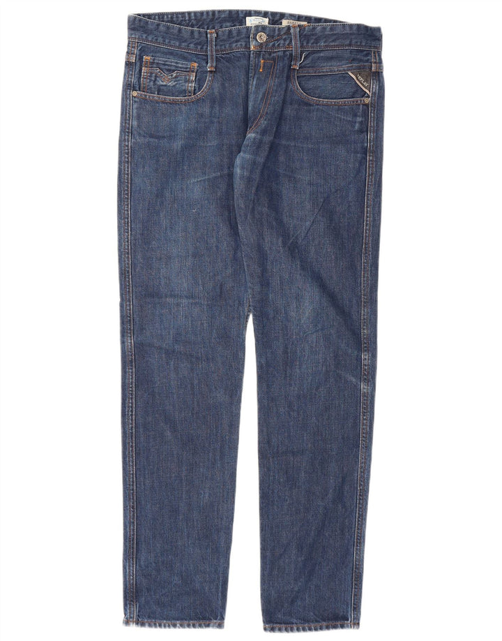Replay Jean Slim Homme W32 L32 Bleu Coton