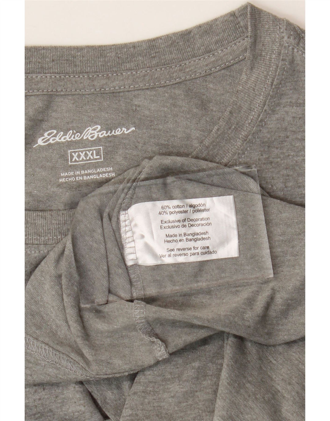 Eddie Bauer T-Shirt Homme Haut 3XL Gris Coton