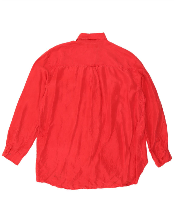 VINTAGE Chemise Homme Soie Rouge Moyen