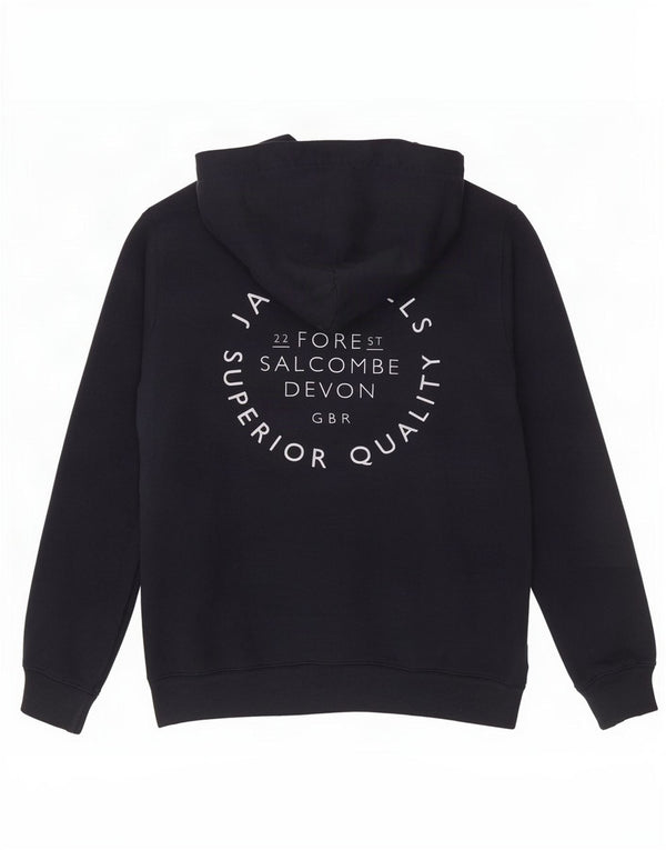 Jack Wills Pull à capuche graphique pour femme UK 10 Petit coton bleu marine