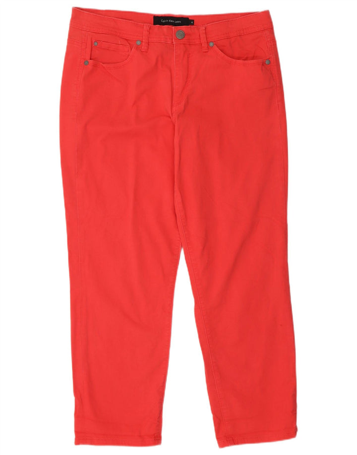 CALVIN KLEIN Jean slim pour femme US 12 Large W32 L27 Rouge