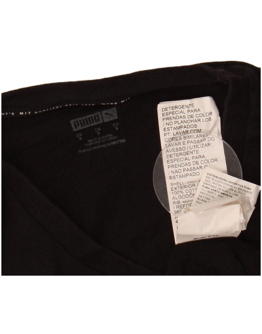 Puma T-Shirt Graphique Top Small Homme Noir Floral Cotton Nature