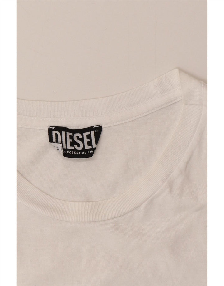 DIESEL T-Shirt Graphique Homme Blanc Moyen