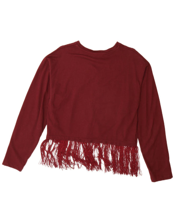 ZARA Chemisier surdimensionné pour femme UK 10 Petit coton bordeaux