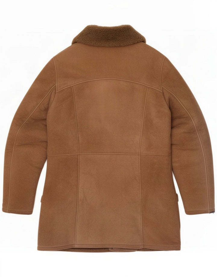 Vintage Veste en peau de mouton pour homme UK 36 Petit Marron