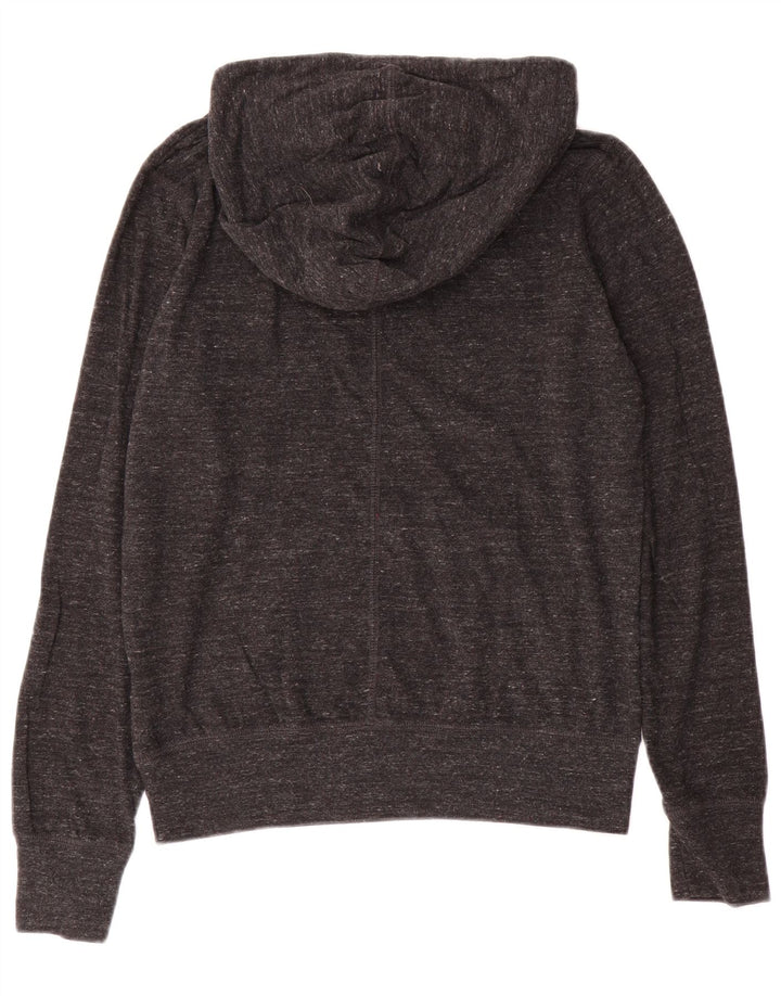 NIKE Pull à capuche graphique pour femme UK 14 Coton moucheté gris moyen