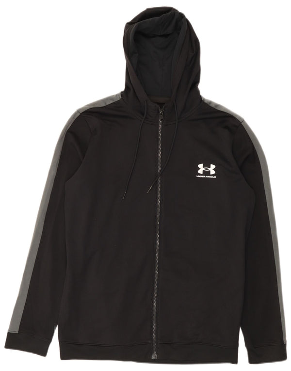 Under Armour Sweat à capuche zippé pour homme en polyester color block noir moyen