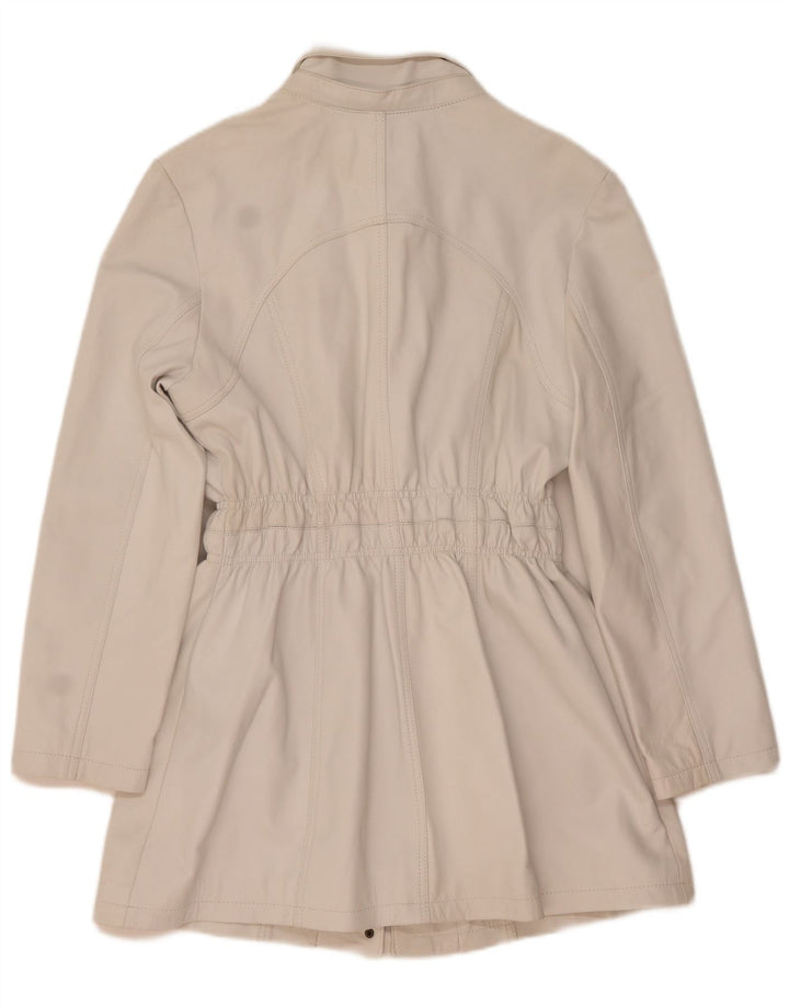 Veste en cuir femme vintage IT 50 XL Blanc