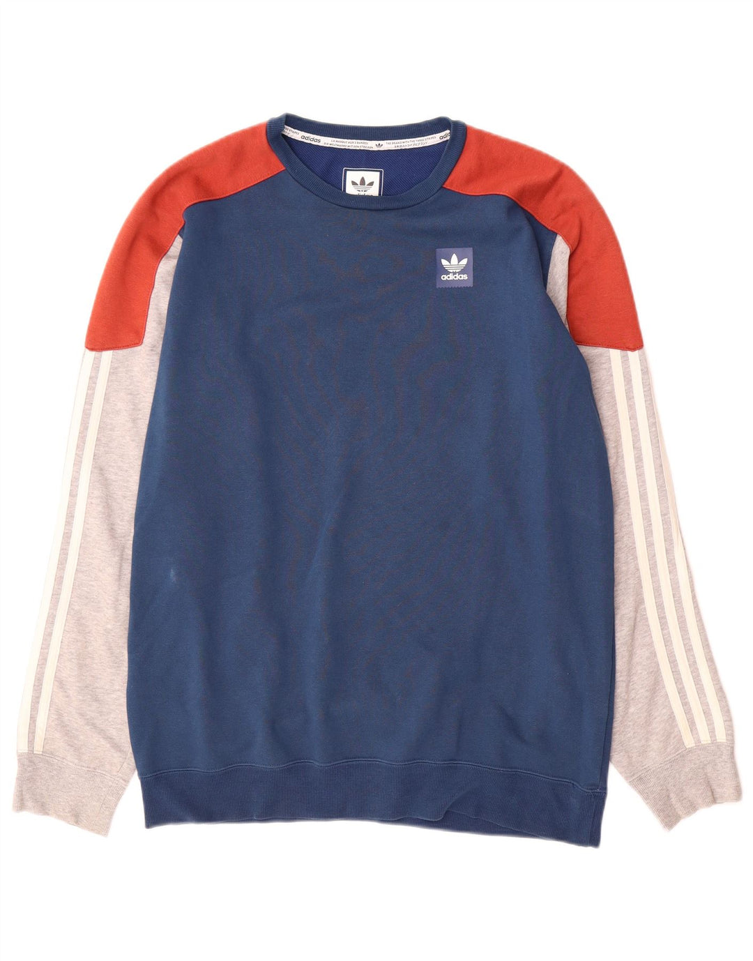 Adidas Sweat-shirt en coton color block bleu marine moyen pour homme