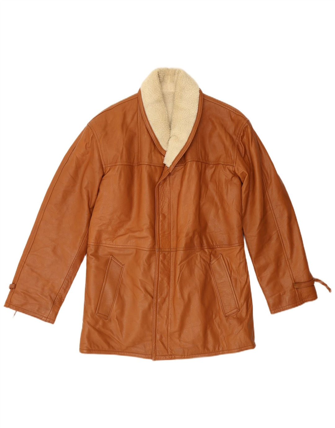 veste en peau de mouton vintage pour hommes IT 48 Brun moyen