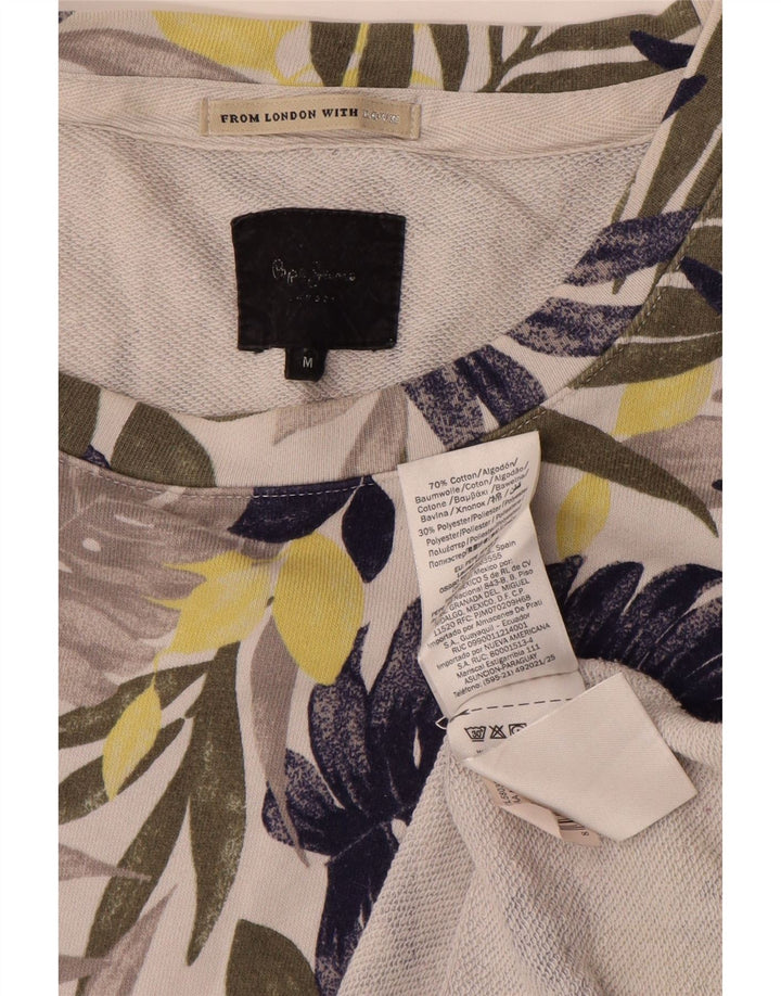 PEPE Jeans Sweat-shirt surdimensionné pour femme UK 44 Medium Off White Floral
