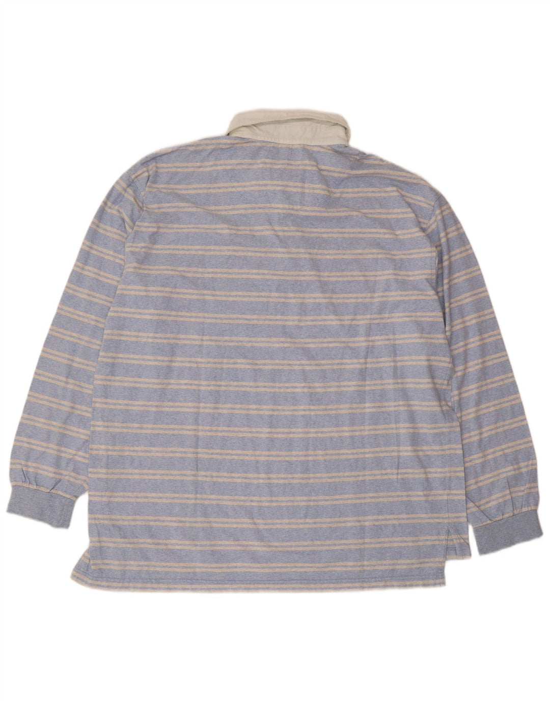 Slam Polo à manches longues pour homme 2XL en coton rayé bleu