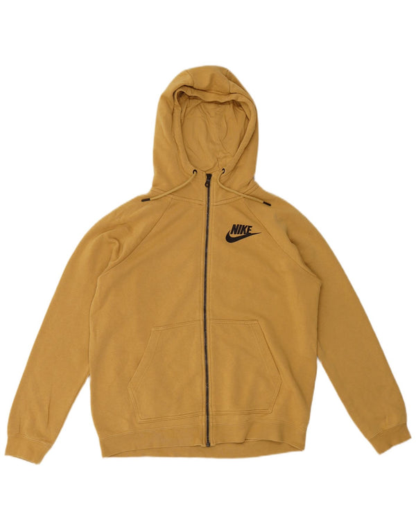 Nike Sweat à capuche zippé en coton jaune moyen pour homme
