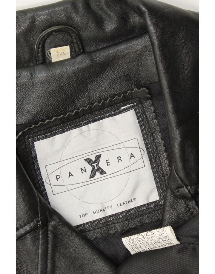 PANTERA Womens Leather Jacket UK 18 XL Black Leather Vintage Pantera and Second-Hand Pantera from Messina Hembry 