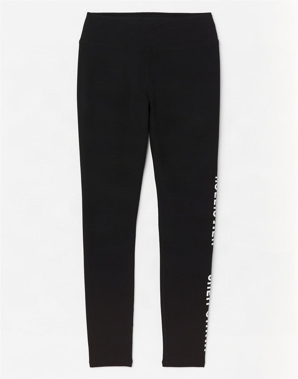 Hollister Leggings graphiques pour femmes UK 8 Small Noir Coton