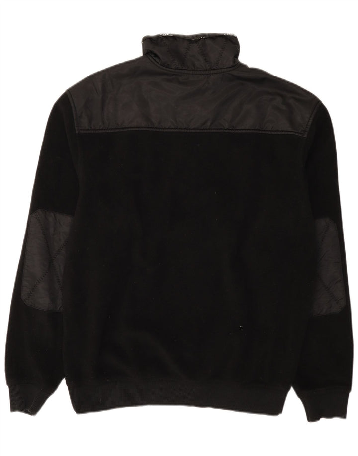 Bugatti Pull polaire à col zippé pour homme, grand, noir, polyester