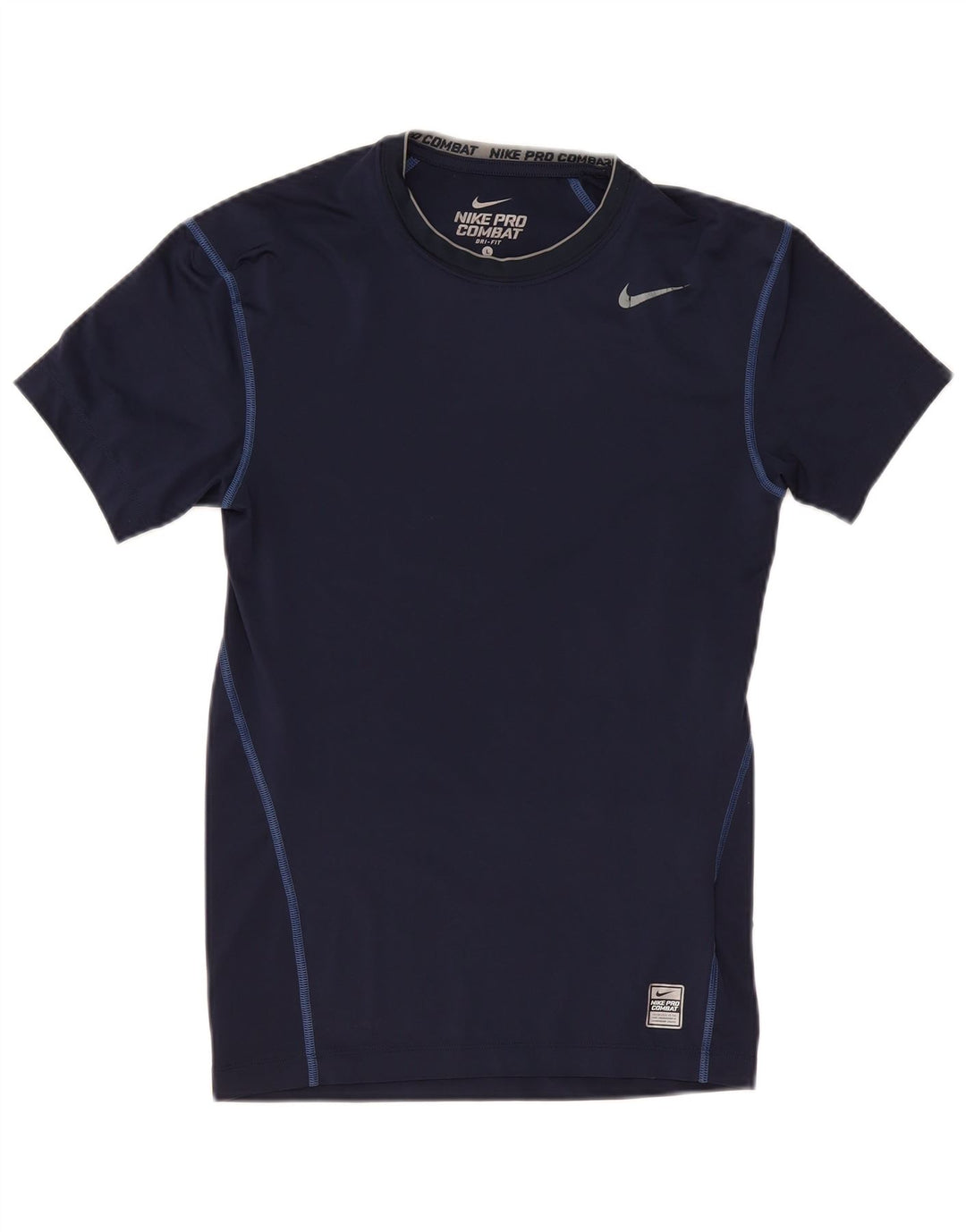 Nike Hommes Pro Combat T-Shirt Haut Grand Bleu Marine Polyester