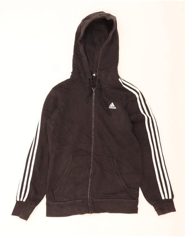 Adidas Pull à capuche zippé pour femme UK 14 Noir moyen