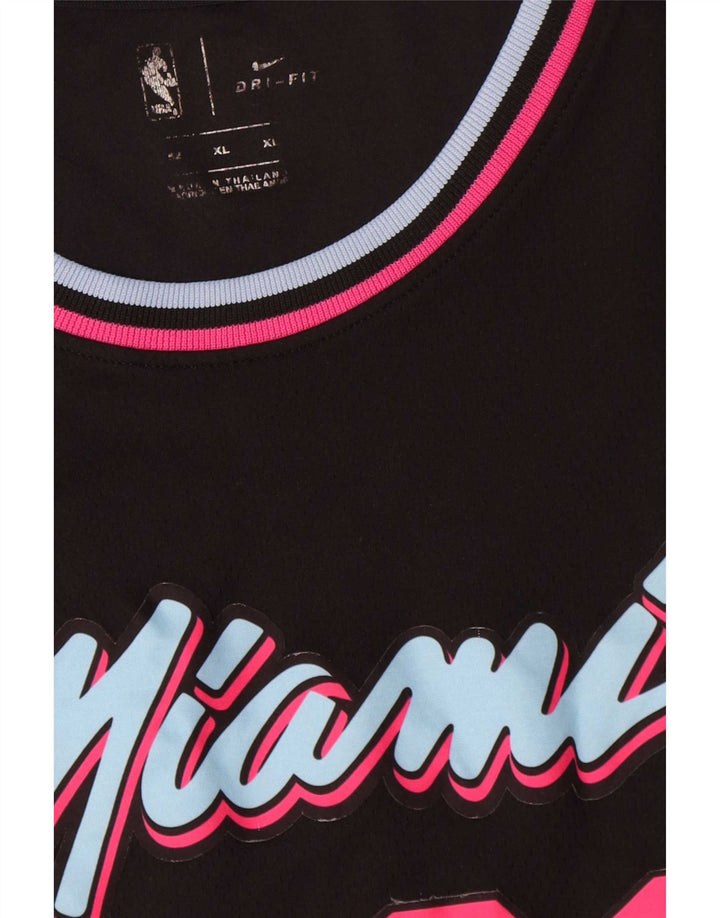 Nike Hommes Miami Graphic T-Shirt Top XL Noir Rayé Polyester