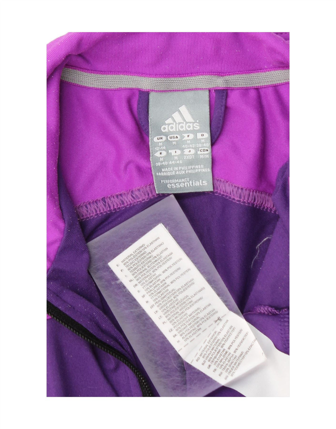 Adidas Veste de survêtement pour femme UK 12/14 Violet moyen Colourblock