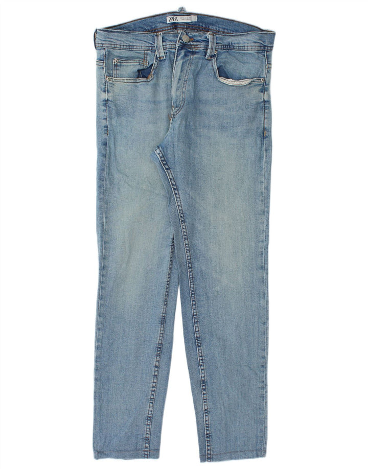 Zara Jean Slim Homme EU 42 Large W32 L30 Bleu Coton