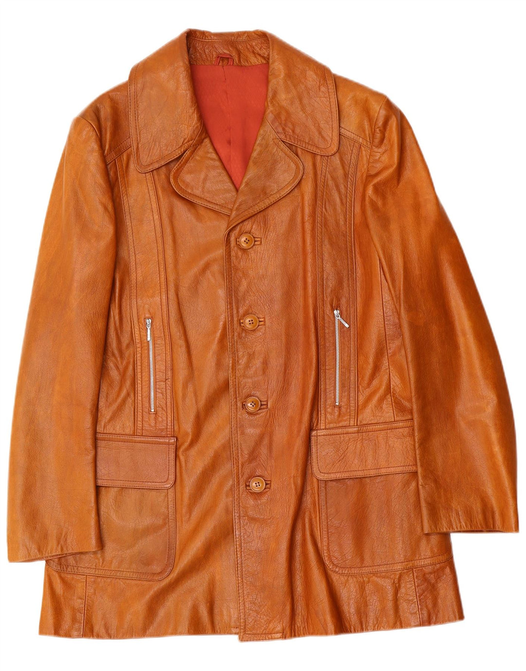 veste en cuir homme vintage UK 38 Brun moyen
