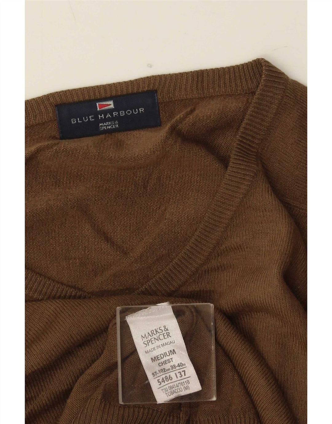 Marks & Spencer Pull Blue Harbor Col V Homme Beige Moyen