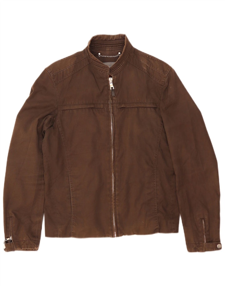 Zara Veste Bomber Homme UK 36 Petit Coton Marron
