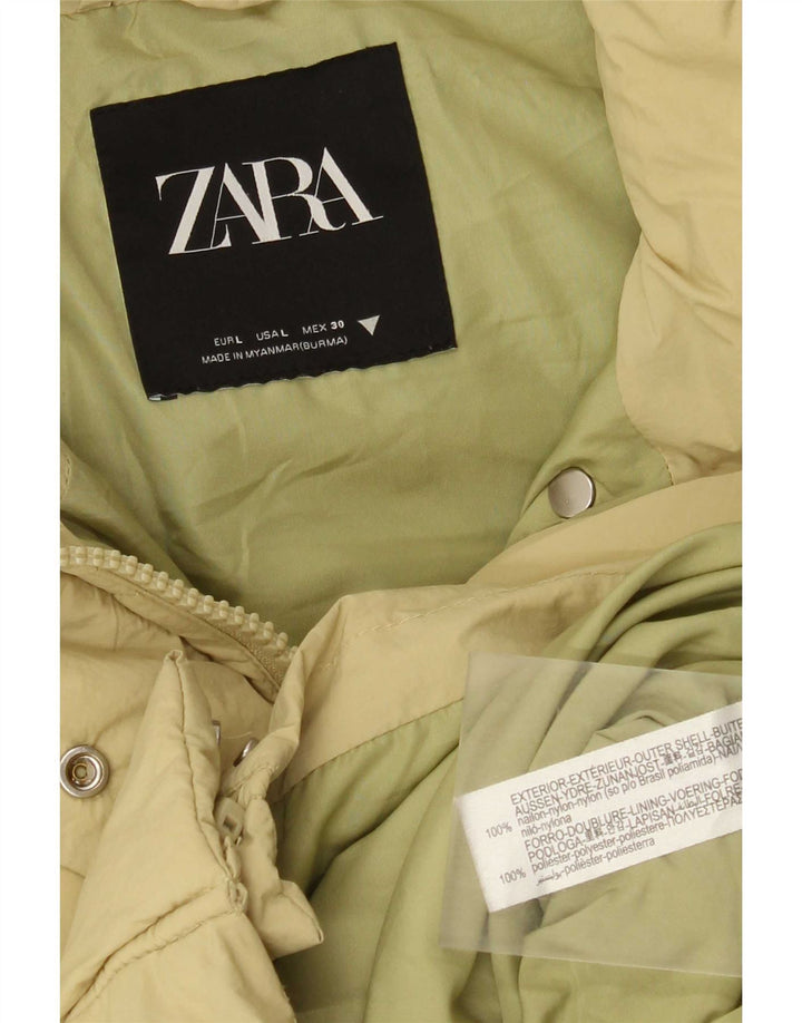 Zara Veste rembourrée pour femme UK 16 Large Nylon Jaune
