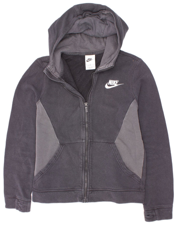 Nike Sweat à capuche zippé pour garçon 10-11 ans en coton color block noir moyen
