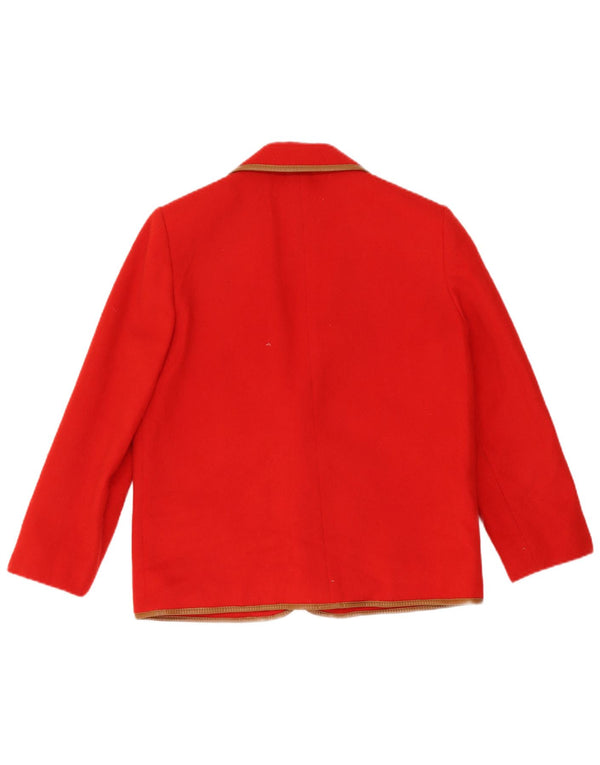 vintage Femme 2 Bouton Blazer Veste IT 46 Grand Rouge