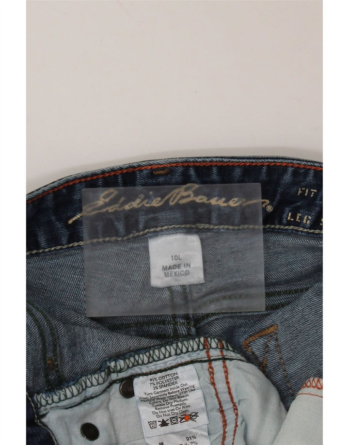 EDDIE BAUER Jean bootcut courbé pour femme US 10 Large W32 L35 Bleu Coton