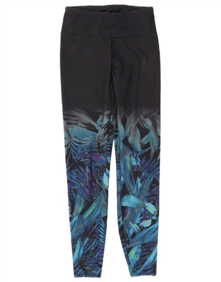 Marks & Spencer Leggings Femme UK 8 Petit Noir Floral Polyester