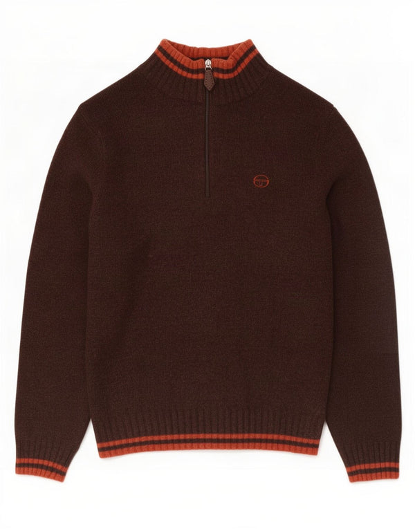 Sergio Tacchini Pull col zippé pour femme UK 18 XL Laine marron