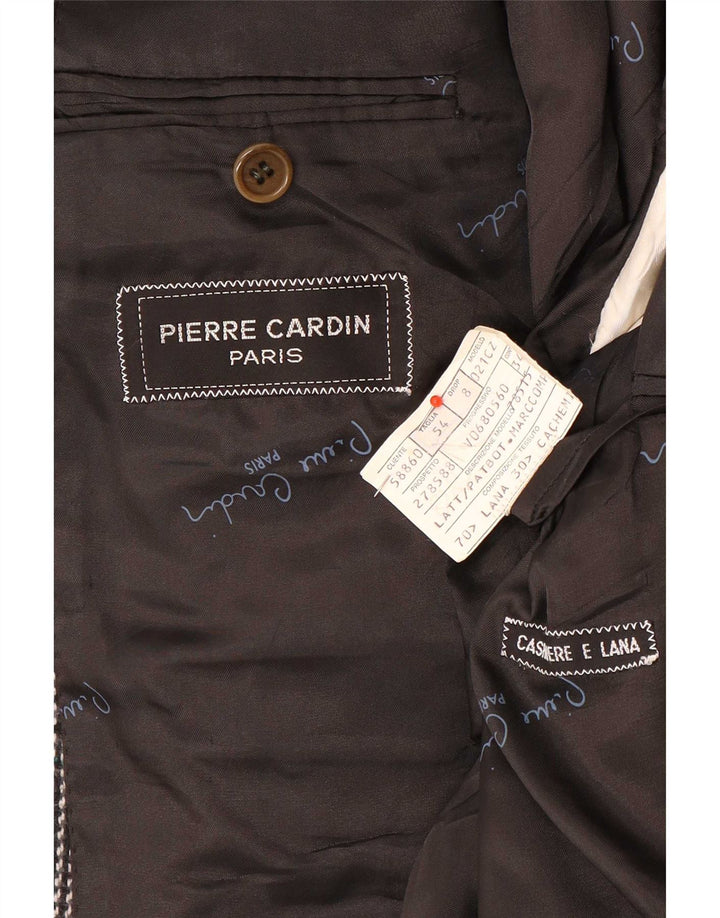 Pierre Cardin Veste Blazer 2 Boutons Homme IT 54 2XL Gris Carreaux Laine Classique