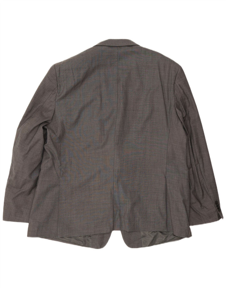 vintage Homme 2 Bouton Blazer Veste EU 50 Grande Laine Grise