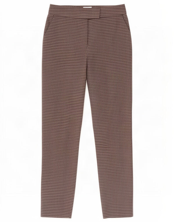 Warehouse Pantalon chino fuselé pour femme UK 8 Small W28 L28 Marron à carreaux