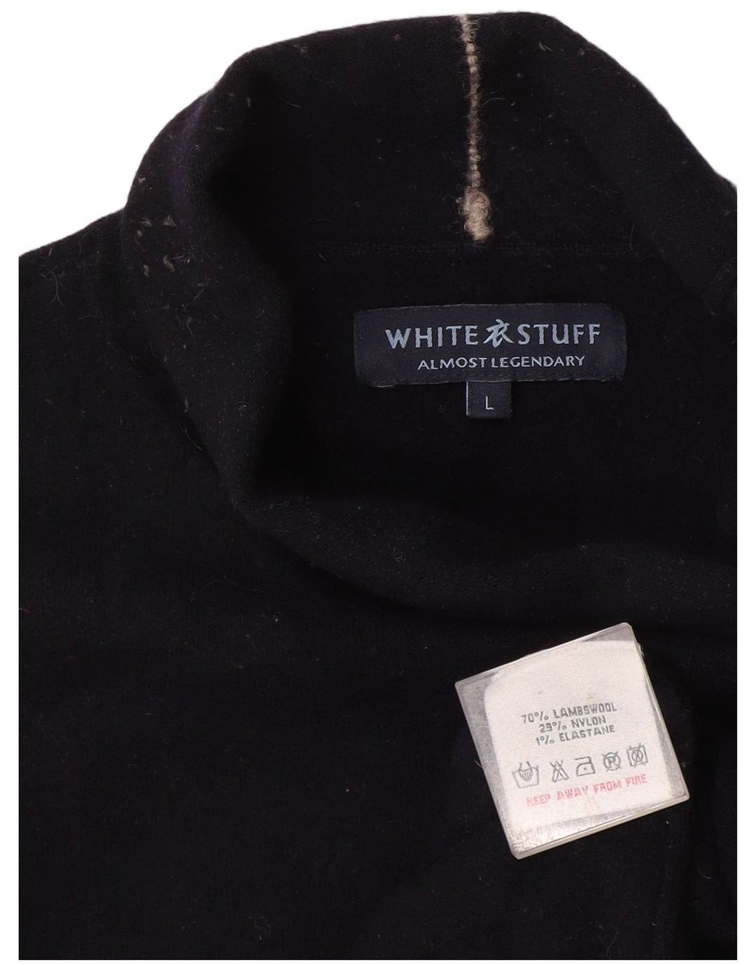 White Stuff Pull à col roulé pour femme UK 16 Large Bleu marine en laine