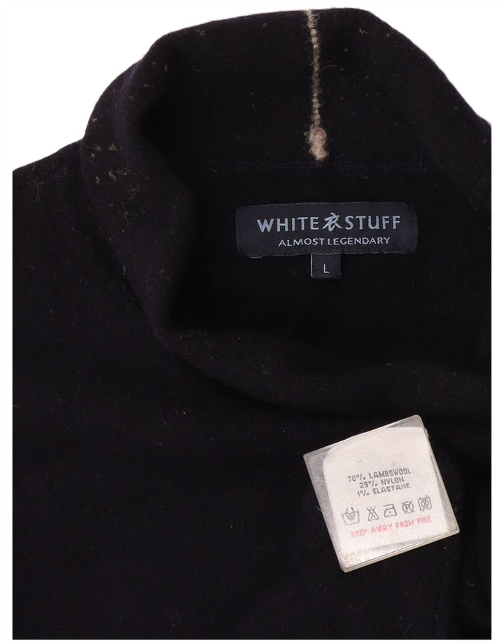 White Stuff Pull à col roulé pour femme UK 16 Large Bleu marine en laine
