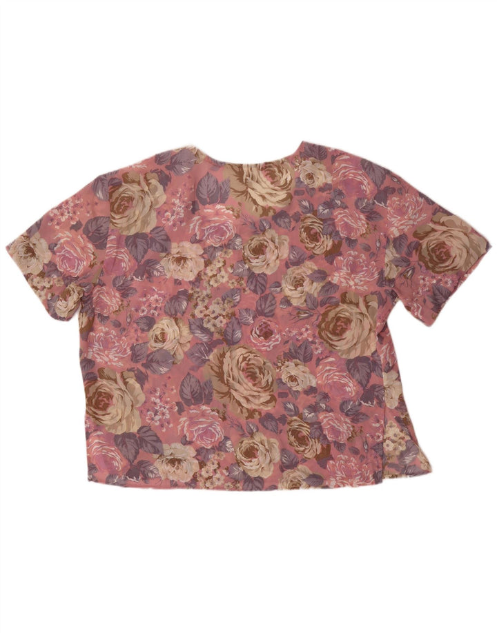 Byblos Femme Blouse Oversize Top IT 44 Rose Moyen Floral Polyester