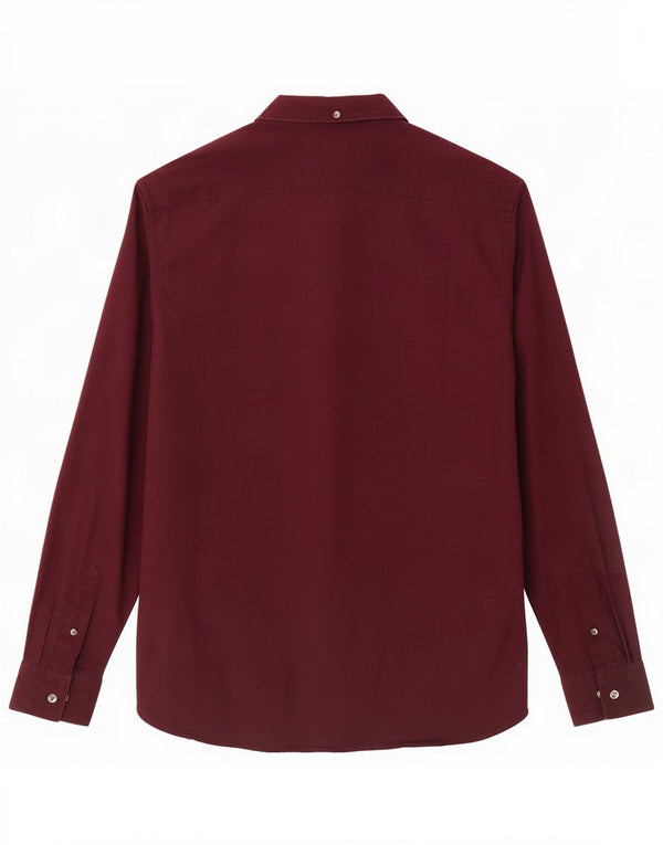 French Connection Mens Shirt Medium Burgundy Cotton